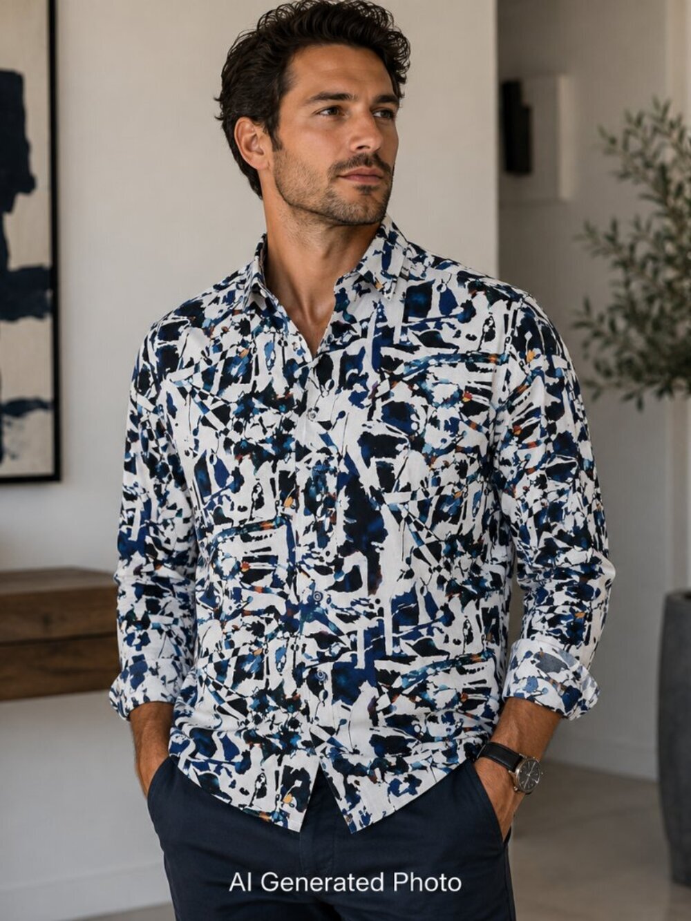 Robert Graham Cornelia Shirt Small Abstract Print Art Streetwear Cotton NWT $198